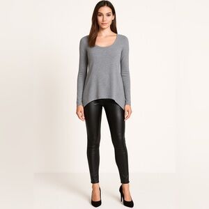 CLUB MONACO gray alpaca wool blend gray asymmetric hem tunic sweater size xs